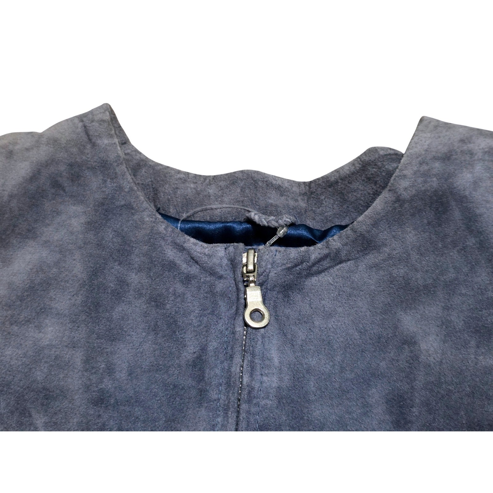 Saguaro Blue Gray Genuine Suede Leather Zip Up Vest Womens Xl 96512 India Nwt — image 5 of 8